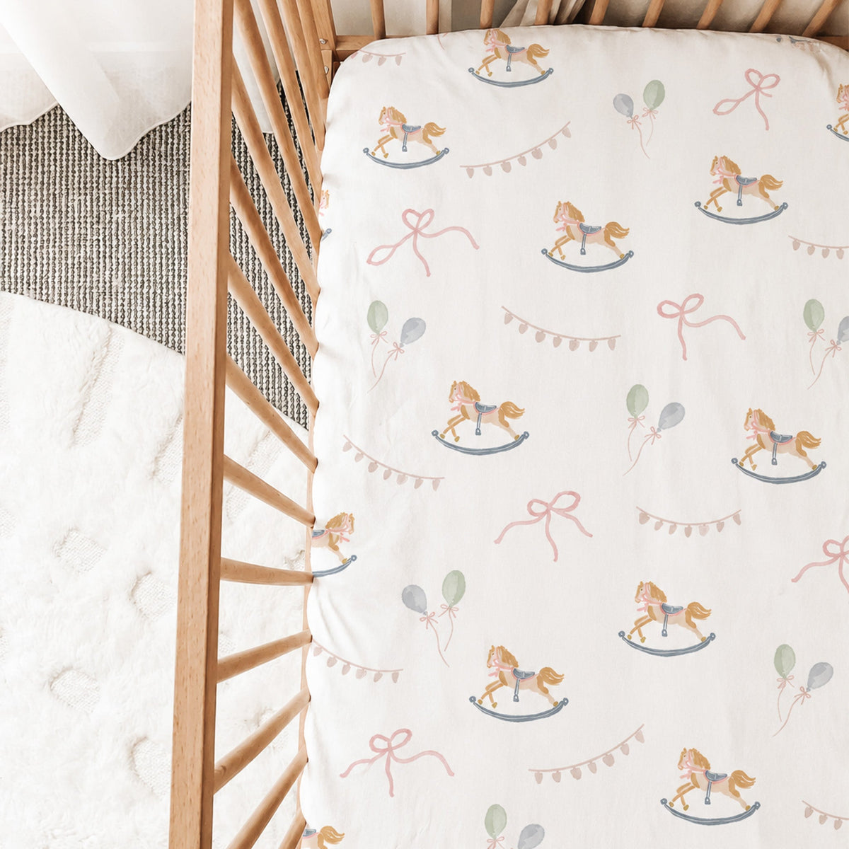 #[Kays+Kins x GAIAS] Baby Cot Fitted Sheet (Design)_Pony Play