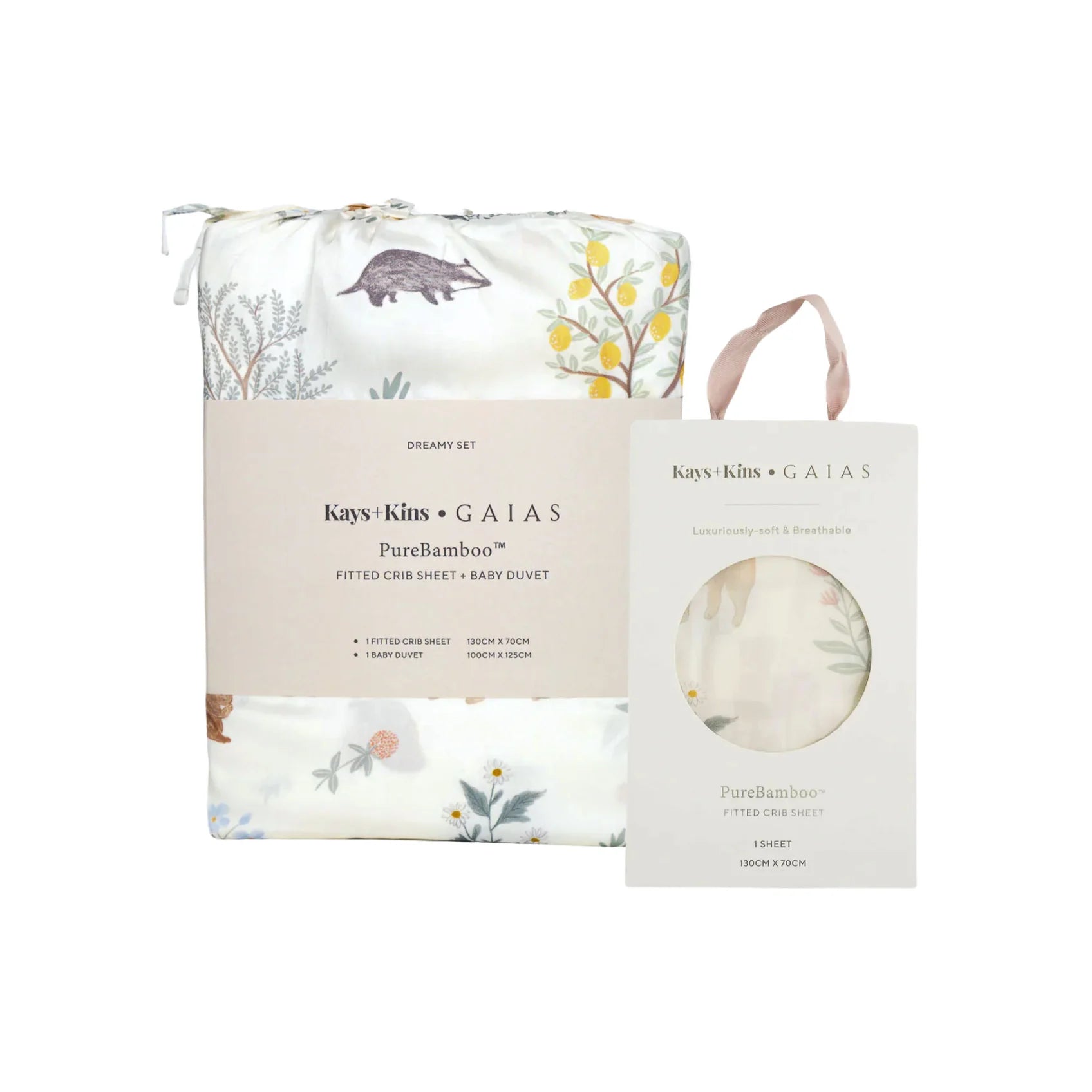 #[Kays+Kins x GAIAS] PureBamboo™ Baby Duvet (Design)_Woodland Citrus