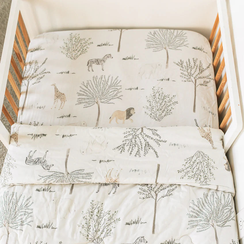 #[Kays+Kins x GAIAS] Baby Cot Fitted Sheet (Design)_Safari Dreams