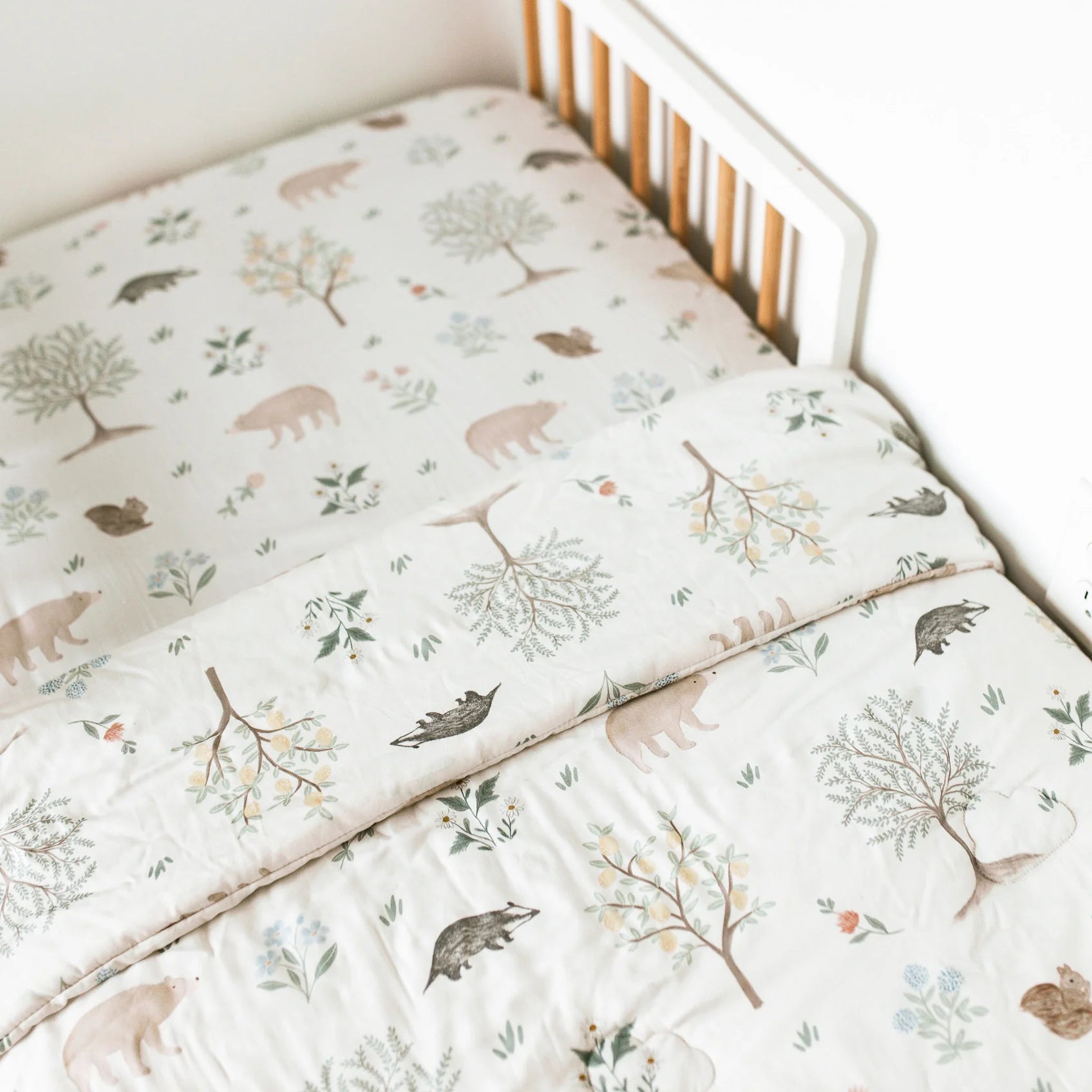 #[Kays+Kins x GAIAS] Baby Cot Fitted Sheet (Design)_Woodland Citrus
