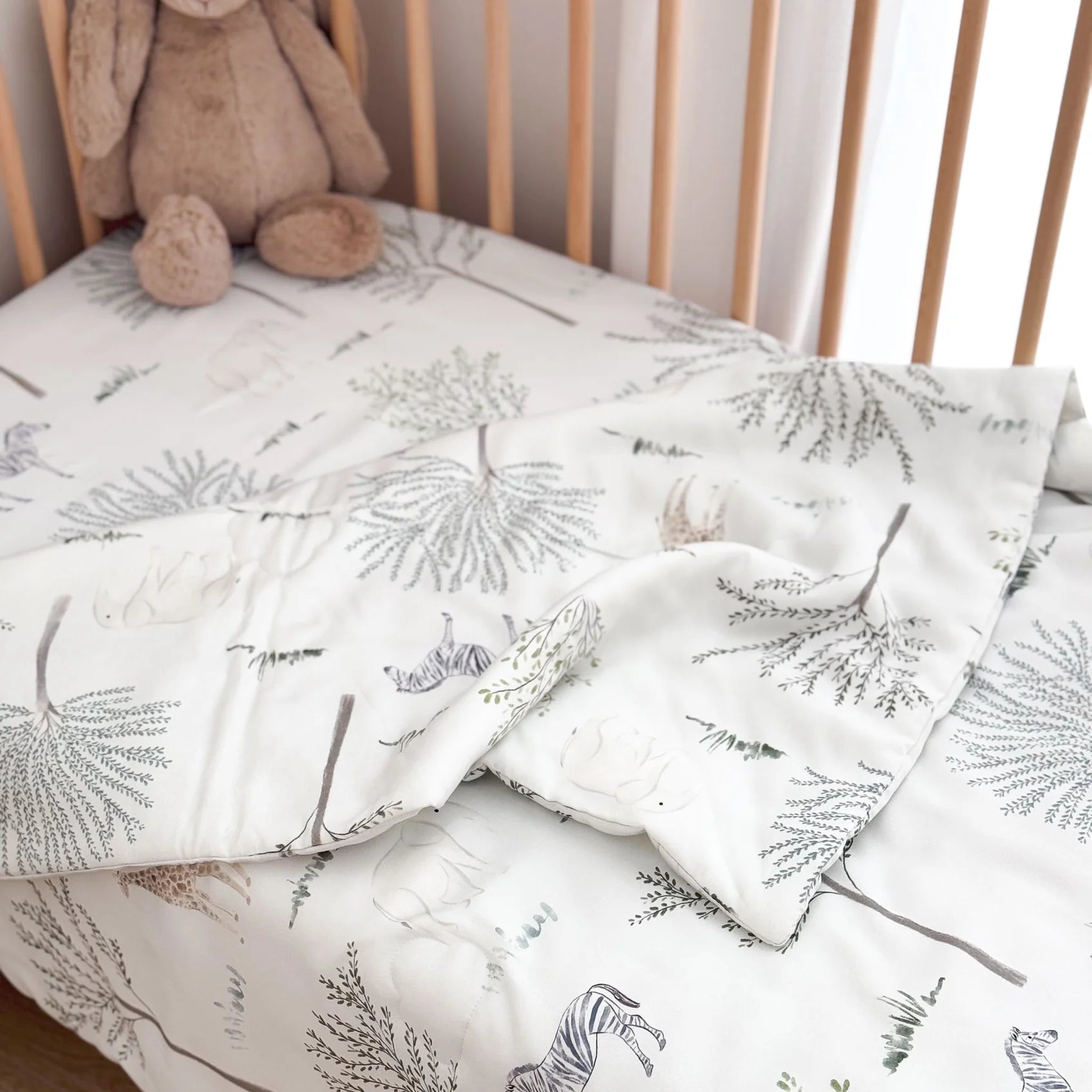 #[Kays+Kins x GAIAS] Baby Cot Fitted Sheet (Design)_Safari Dreams